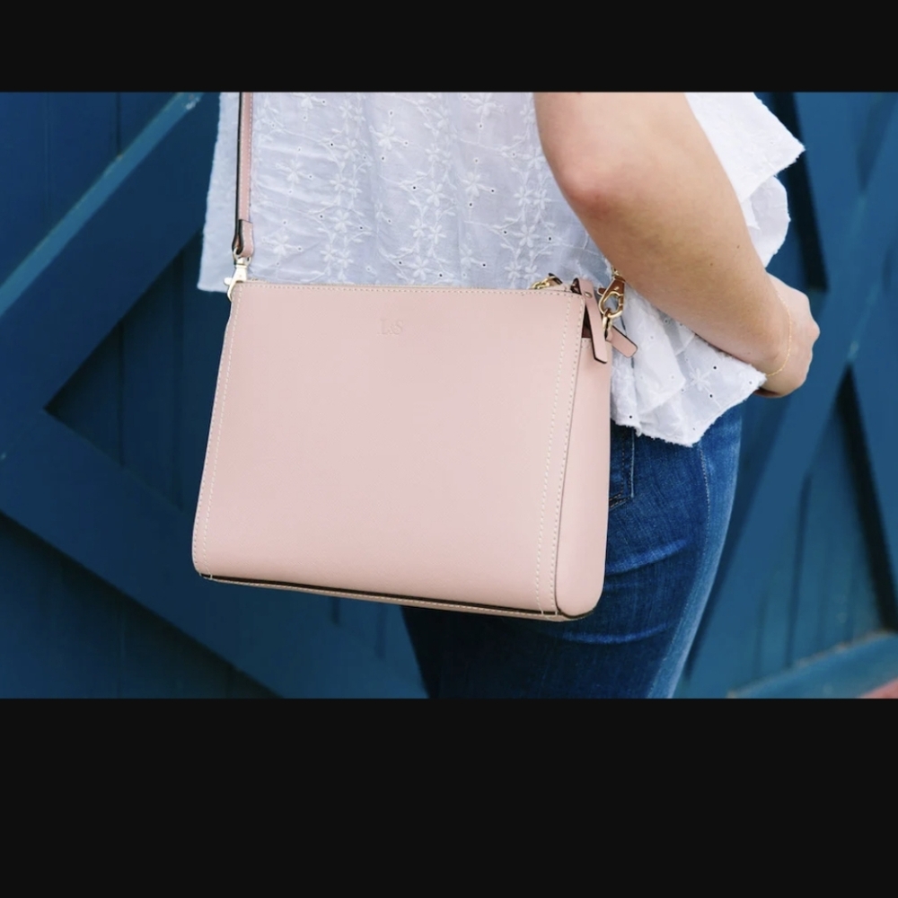 Lo & Sons Pearl Blush Saffiano Leather Crossbody